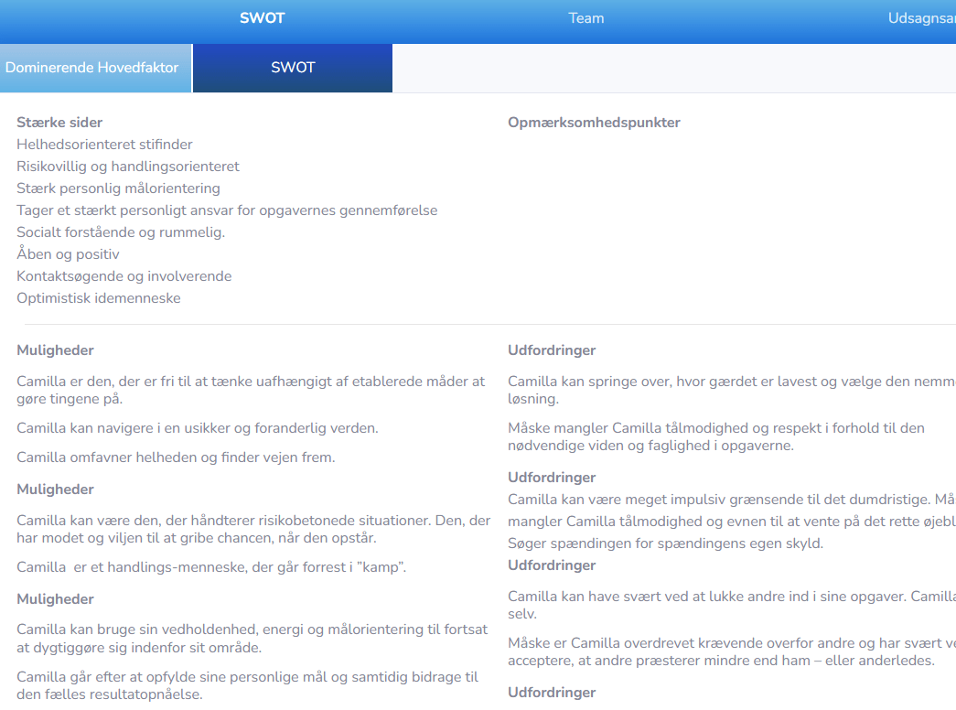 The personal SWOT upskill competency development